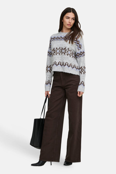 Pull col O - Light Grey Melange