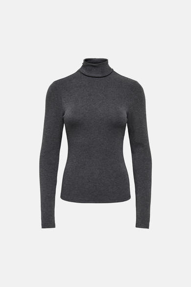 T-shirt met rolkraag - grijs