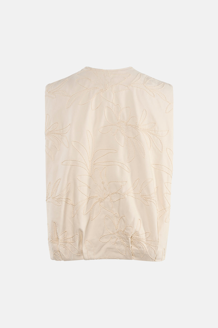Beige jas van ONLY® met all-over geborduurd bloemenpatroon.