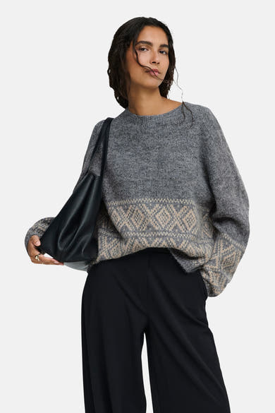 Pull col rond gris - JDY