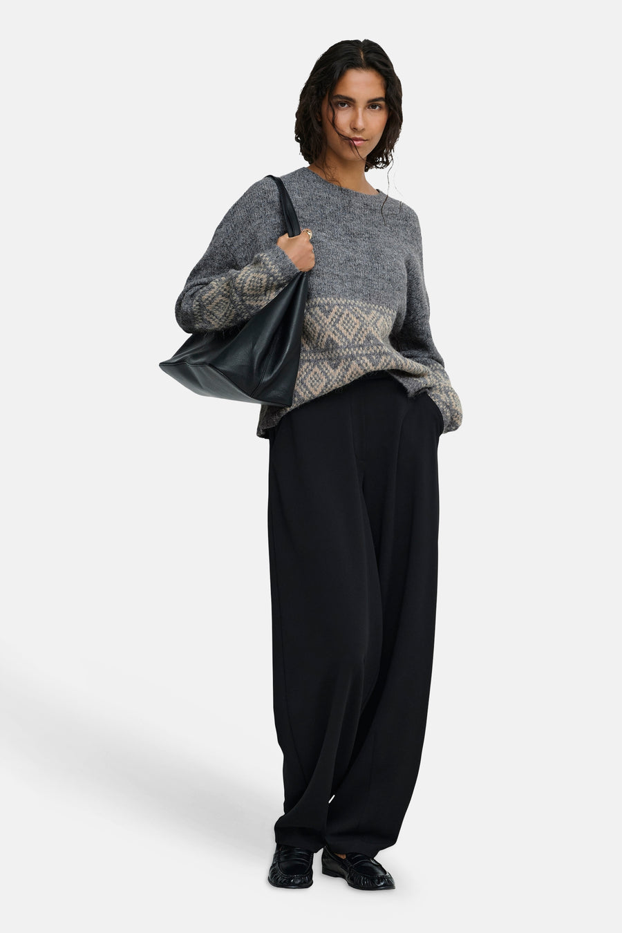 Pull col rond gris - JDY