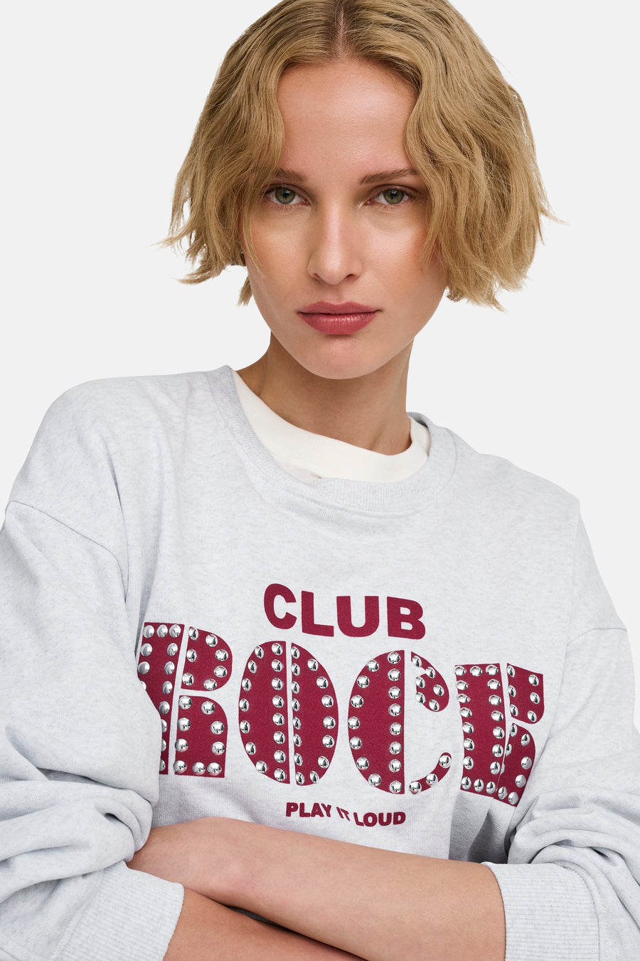 Sweat col O - Light Grey Melange