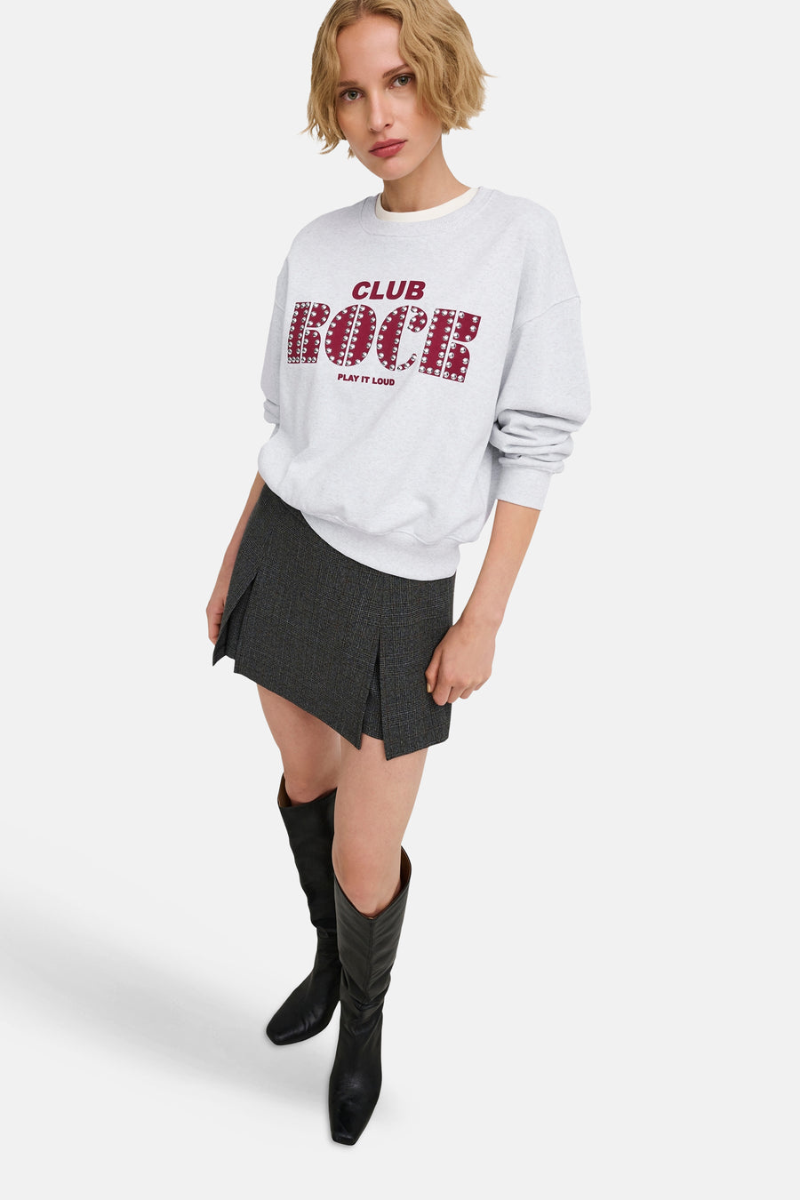 Sweat col O - Light Grey Melange