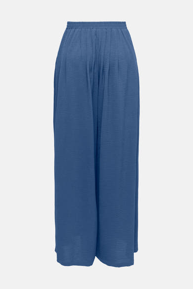 Pantalon bleu de JDY, ample et texturé, avec taille élastique.