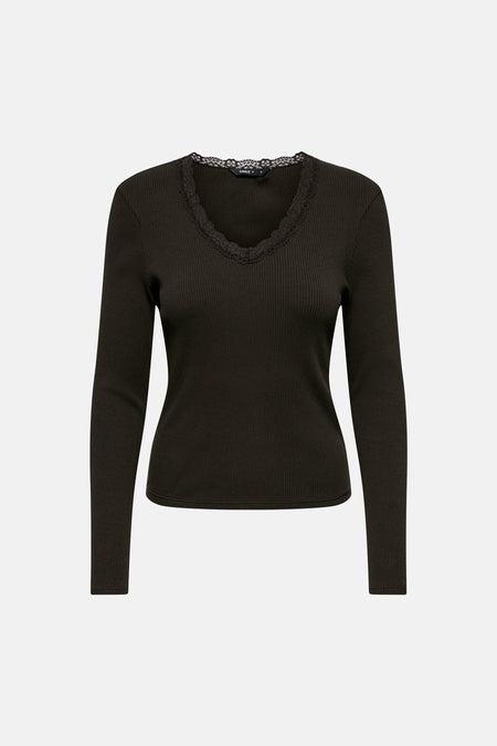 T-shirt met lange mouwen - bruin