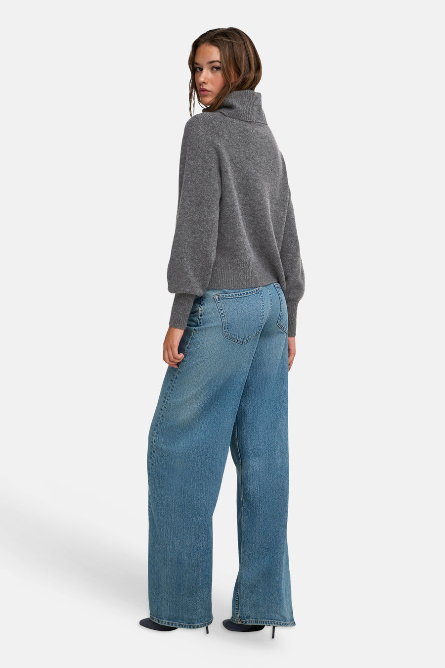 Pull col montant gris - ONLY®