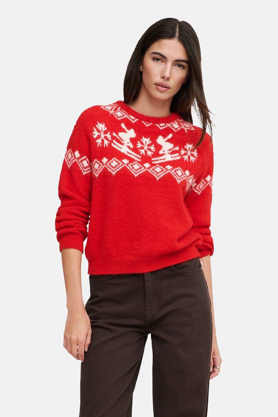 Pull col rond rouge - ONLY®