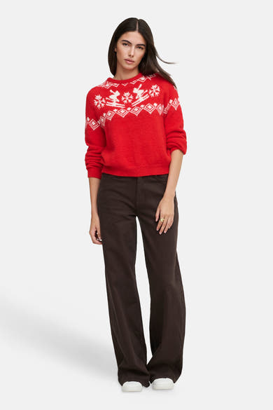 Pull col rond rouge - ONLY®