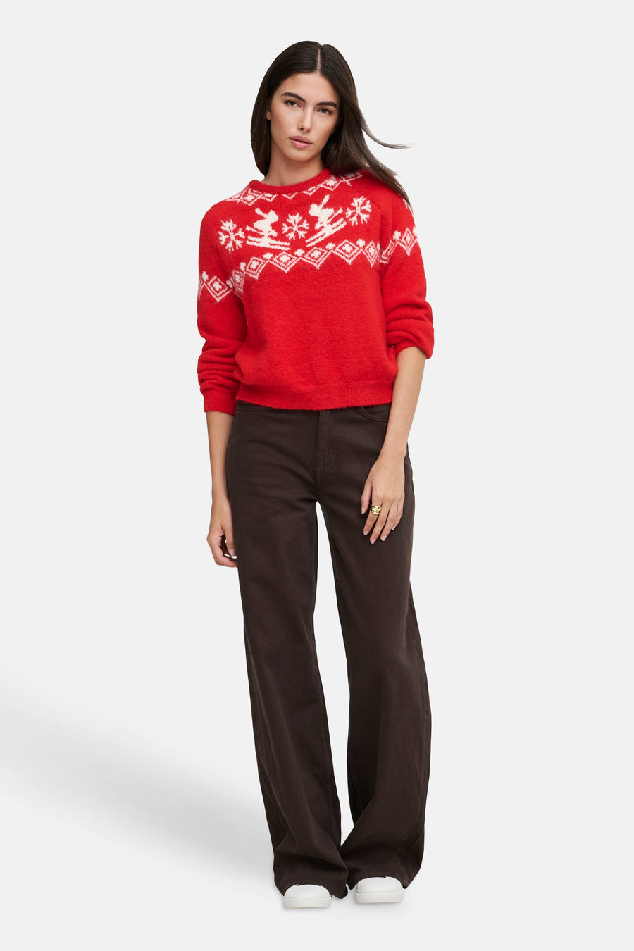 Pull col rond rouge - ONLY®