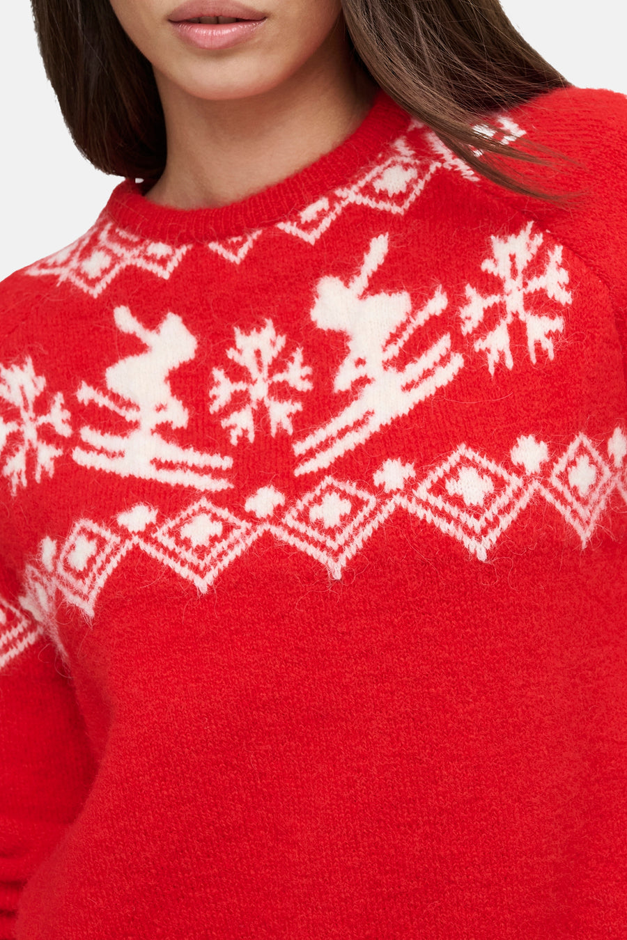Pull col rond rouge - ONLY®
