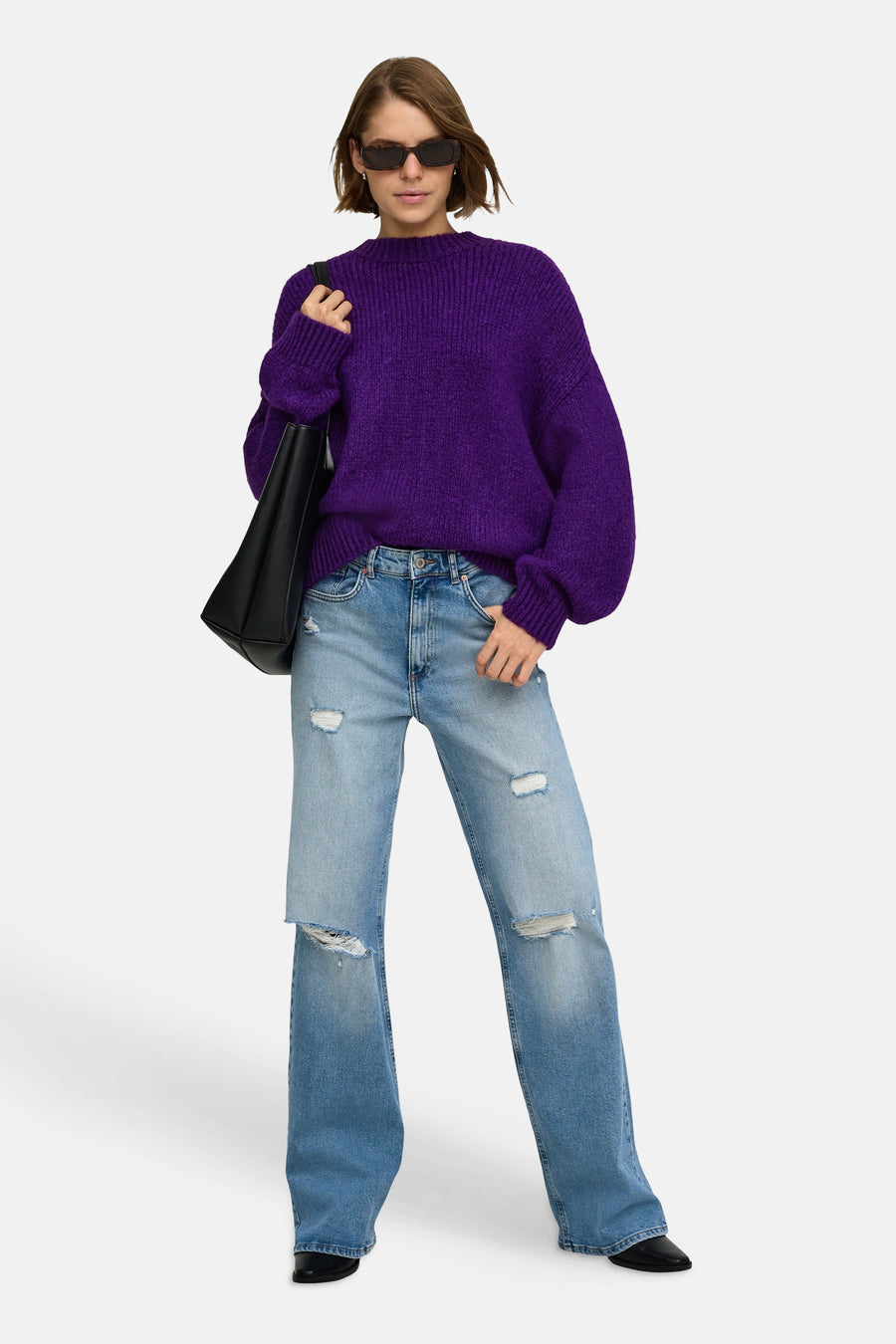 Pull col rond mauve - ONLY®