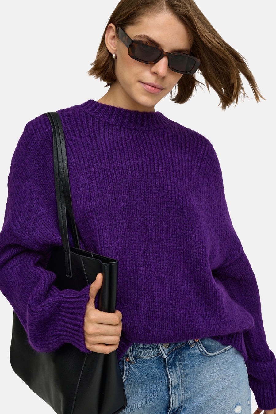 Pull col rond mauve - ONLY®