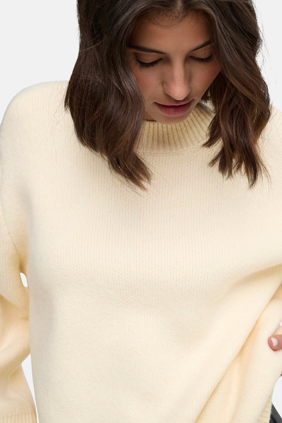 Pull col rond beige - JDY