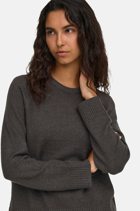 Pull col rond brun - ONLY®