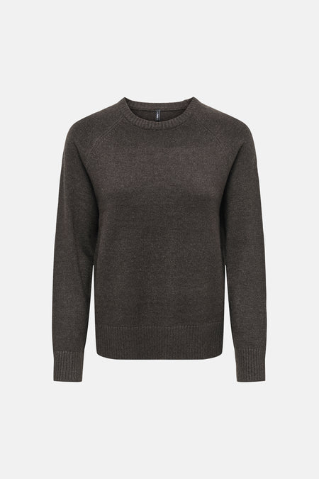Pull col rond brun - ONLY®