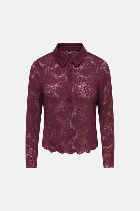 Blouse met lange mouwen - rood
