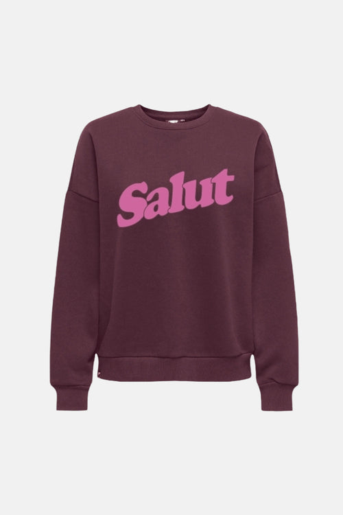 Sweat col O - Bordeaux