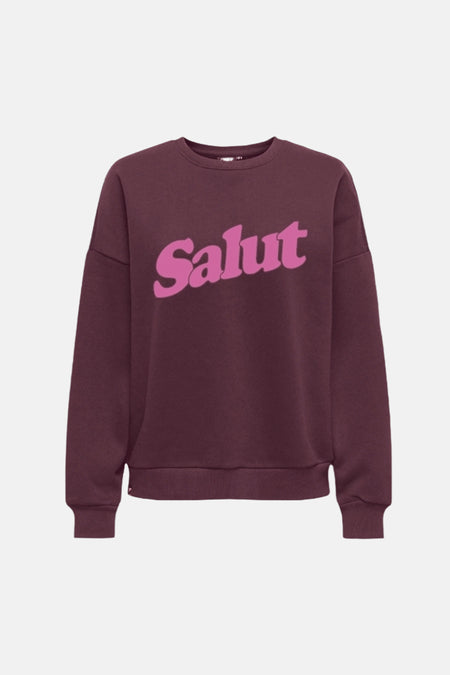 Sweat col O - Bordeaux