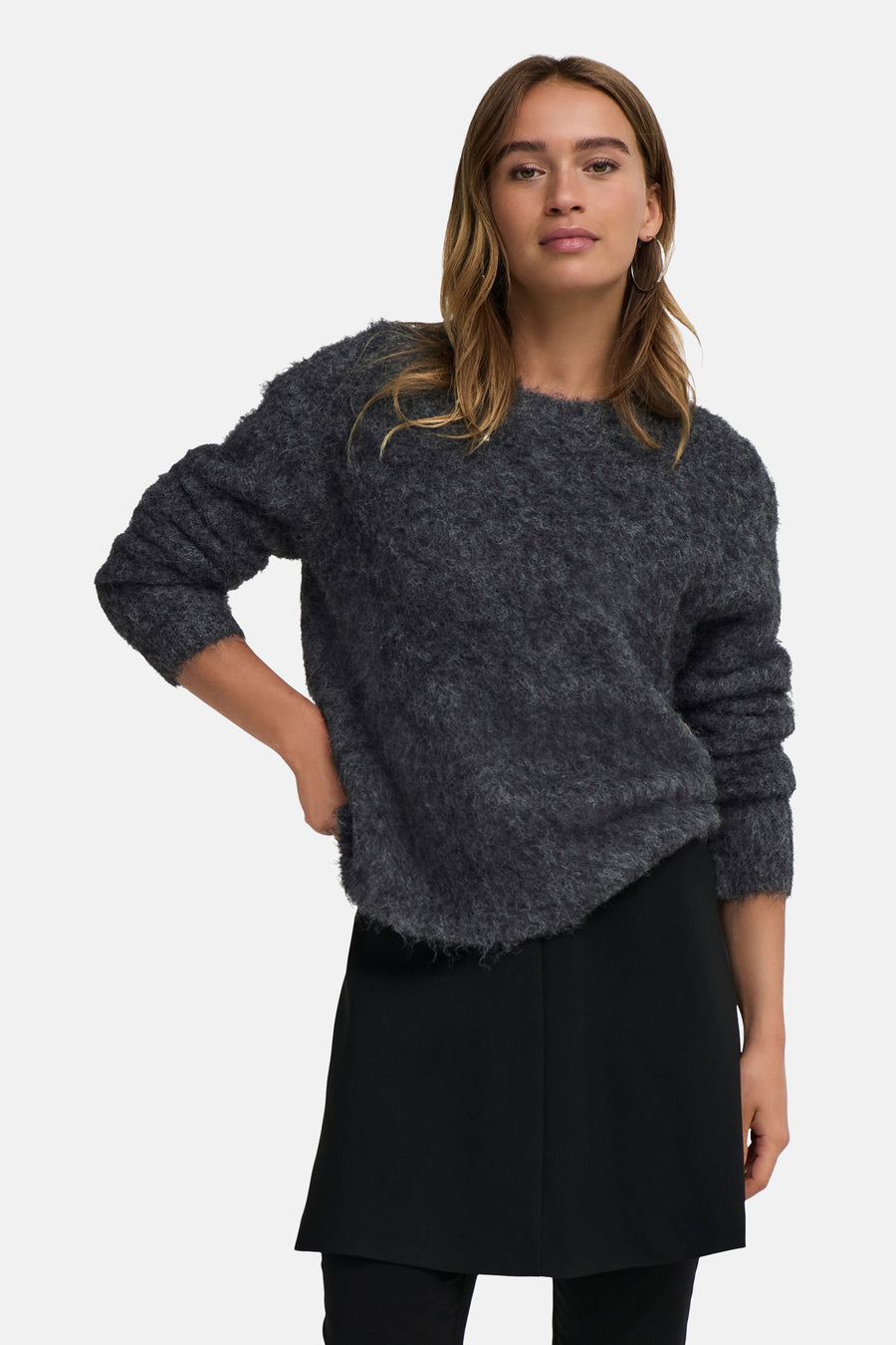 Pull col rond gris - JDY