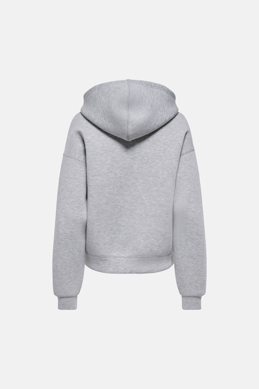 Sweat-shirt gris par ONLY®, vue arrière avec une capuche et des manches longues.