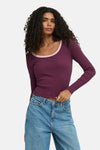 Top uni manches longues rouge - ONLY®