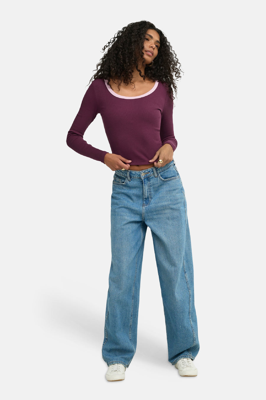 Top uni manches longues rouge - ONLY®