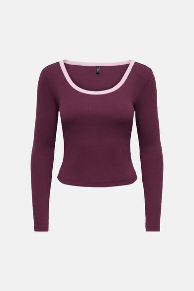 Top uni manches longues rouge - ONLY®