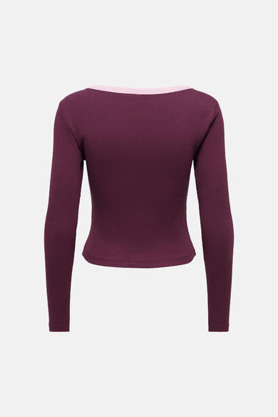 Top uni manches longues rouge - ONLY®