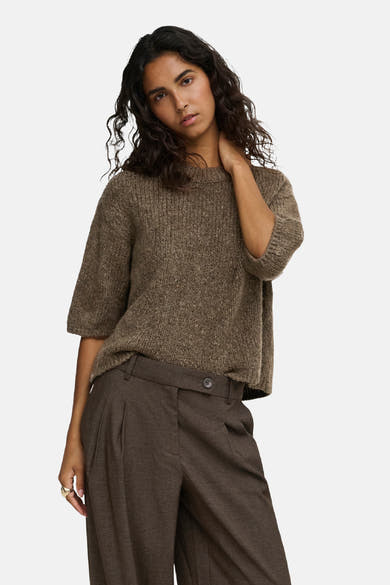Pull col rond beige - JDY