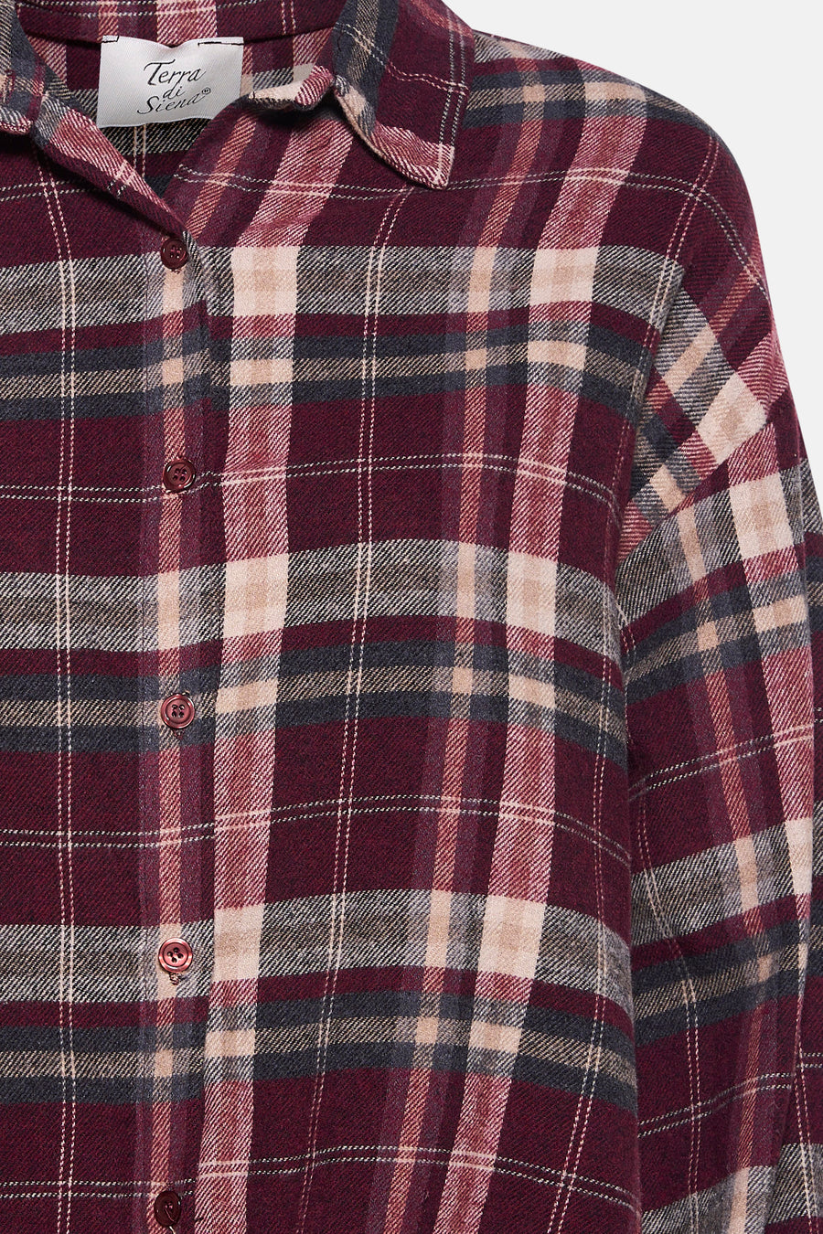 Multikleuren overhemd met lange mouwen van Terra di Siena, geruit, met knopen.