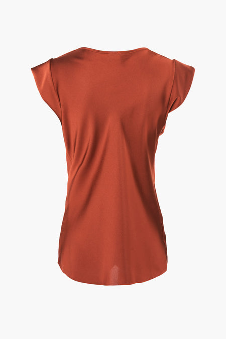 Blouse &agrave; manches courtes - brun