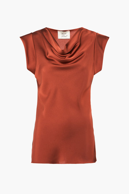 Blouse &agrave; manches courtes - brun