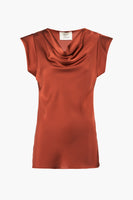 Blouse met korte mouwen - bruin