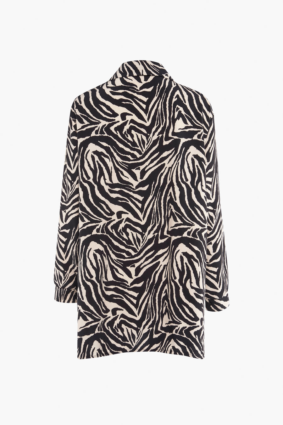 Robe à manches longues multicolore de Terra di Siena, avec imprimé zèbre noir et beige.