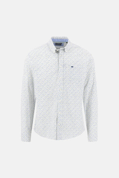 Chemise à manches longues multicolore de FYNCH-HATTON avec un motif fleuri sur un fond blanc.