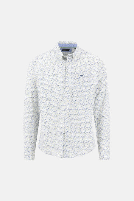 Chemise à manches longues multicolore de FYNCH-HATTON avec un motif fleuri sur un fond blanc.