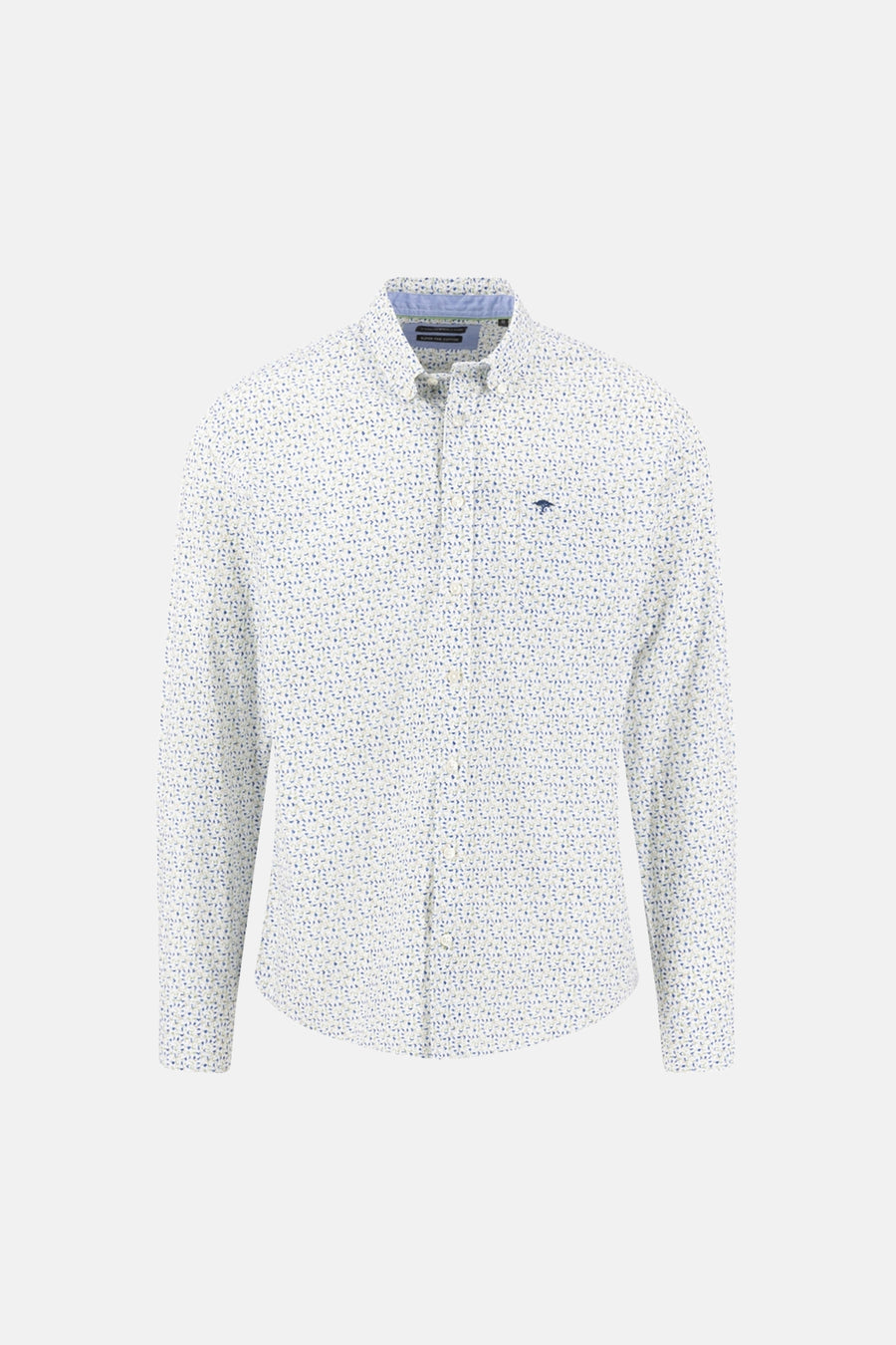 Chemise à manches longues multicolore de FYNCH-HATTON avec un motif fleuri sur un fond blanc.