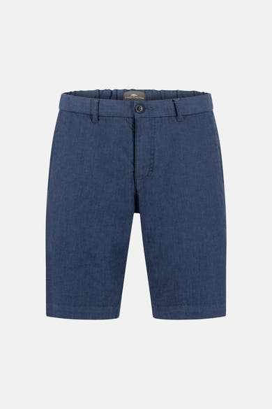 Short bleu de FYNCH-HATTON, uni avec une texture subtile et une coupe classique.