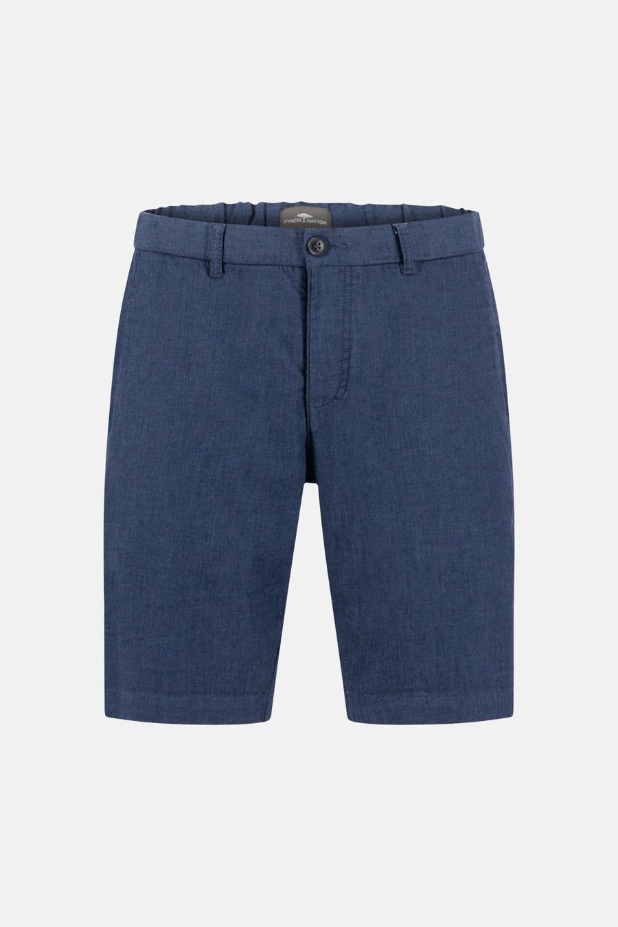 Short bleu de FYNCH-HATTON, uni avec une texture subtile et une coupe classique.