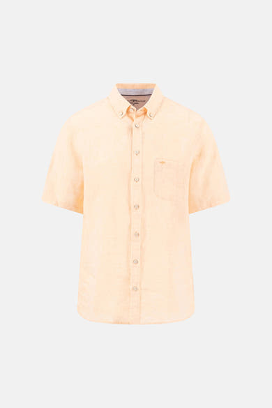 Chemise orange à manches courtes par FYNCH-HATTON, avec une poche poitrine discrète.