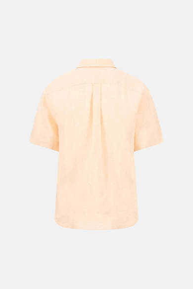 Chemise orange à manches courtes de FYNCH-HATTON, avec pli au dos et texture finement tissée.
