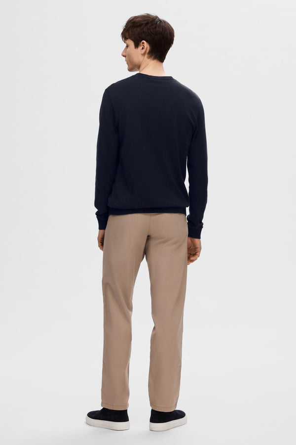 Pull col rond Bleu - SELECTED