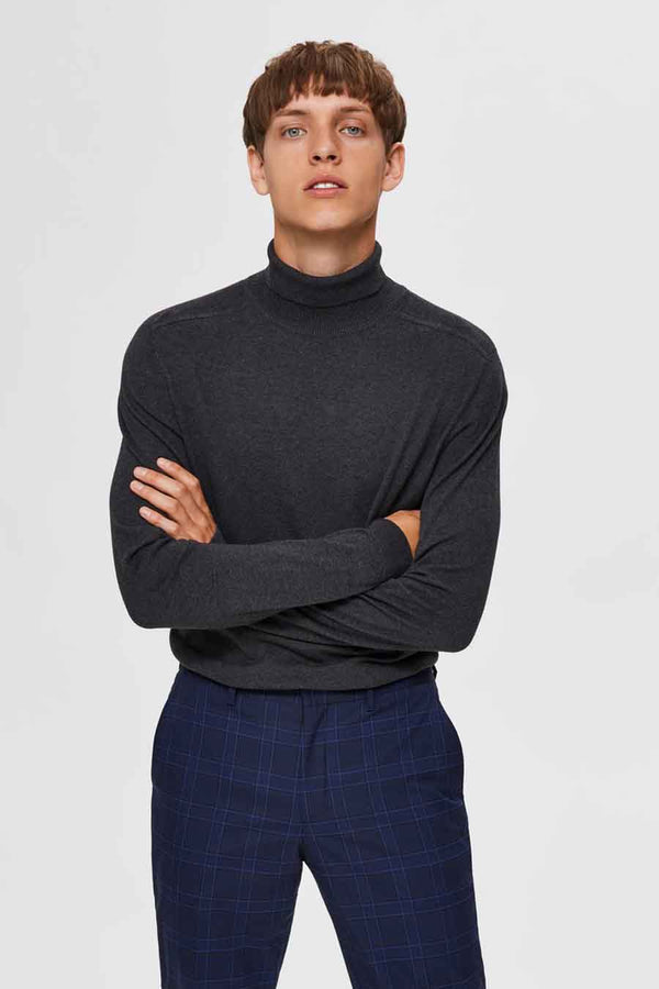 Pull col roulé Gris - SELECTED