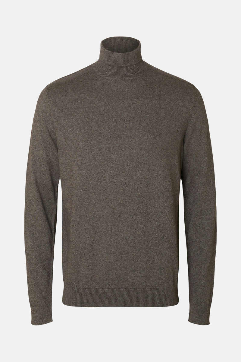 Pull met rolkraag - bruin