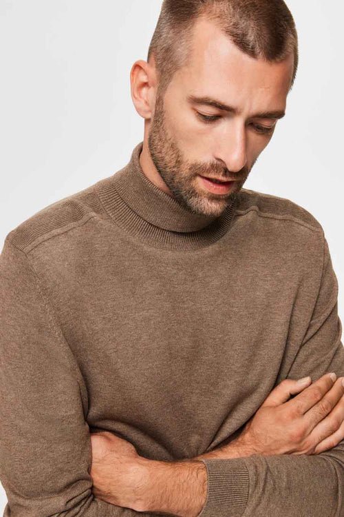 Pull col roulé Beige - SELECTED