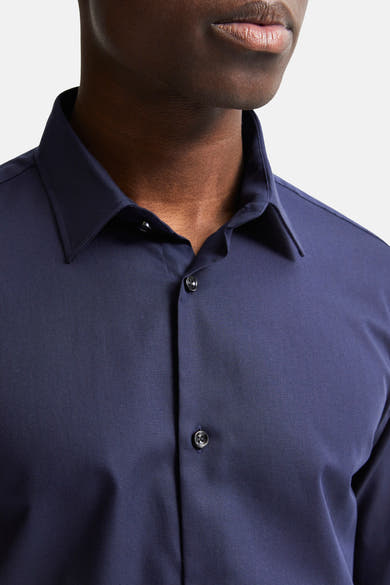 Blauwe blouse met lange mouwen van SELECTED, met een subtiele textuur en een slim fit.