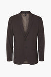 Bruine blazer van SELECTED, met twee knopen, met paspelzak op de borst.