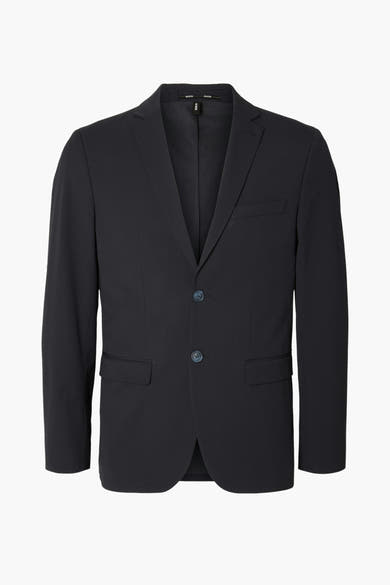 Blazer bleu de SELECTED, avec une coupe classique, deux boutons et une poche poitrine.