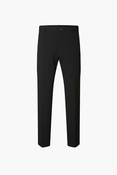 Pantalon de costume noir de SELECTED, coupe droite et classique, sur fond blanc.

