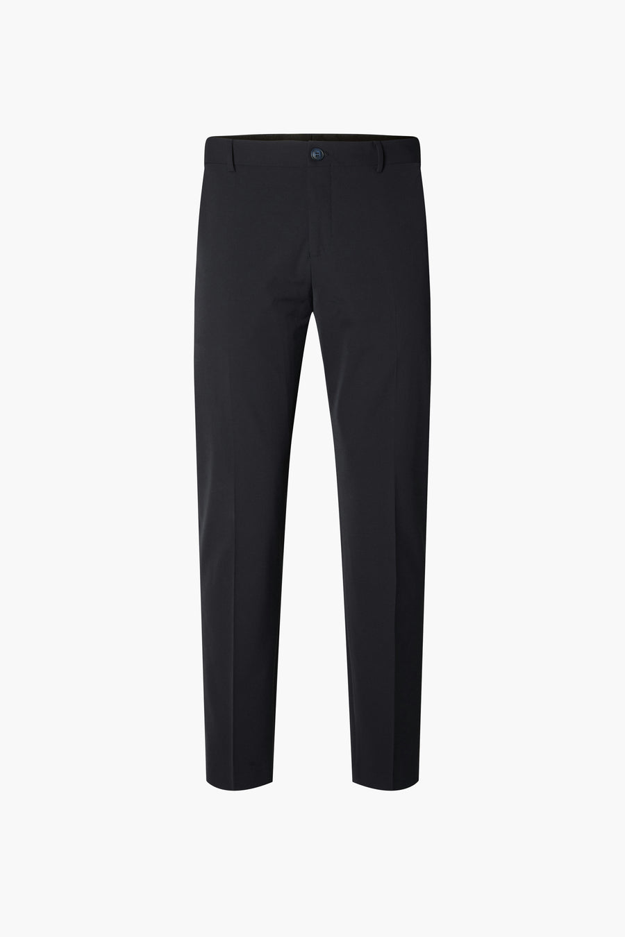 Pantalon de costume bleu de SELECTED, coupe ajustée et détails sobres.
